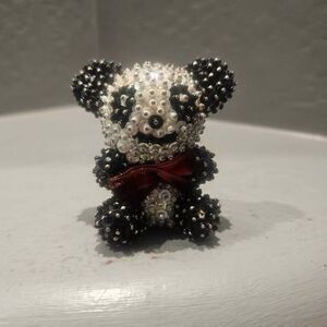 Lee Ward Perky Panda Sequined Ornament Figurine 2.5"